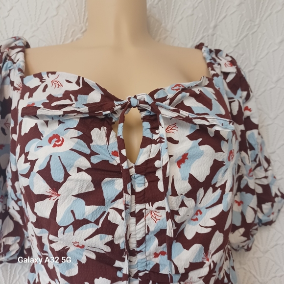 New Free Assembly Size M Floral Brown and White Dress - Picture 5 of 15